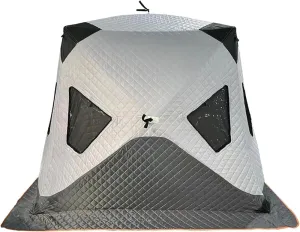 Portable Ice Fishing Shanty,Ice Fishing Shelter, Insulated Ice Fishing Pop-Up Tent for 3-4 Person, Large Ice Shack Windproof (Color:Light Grey)
