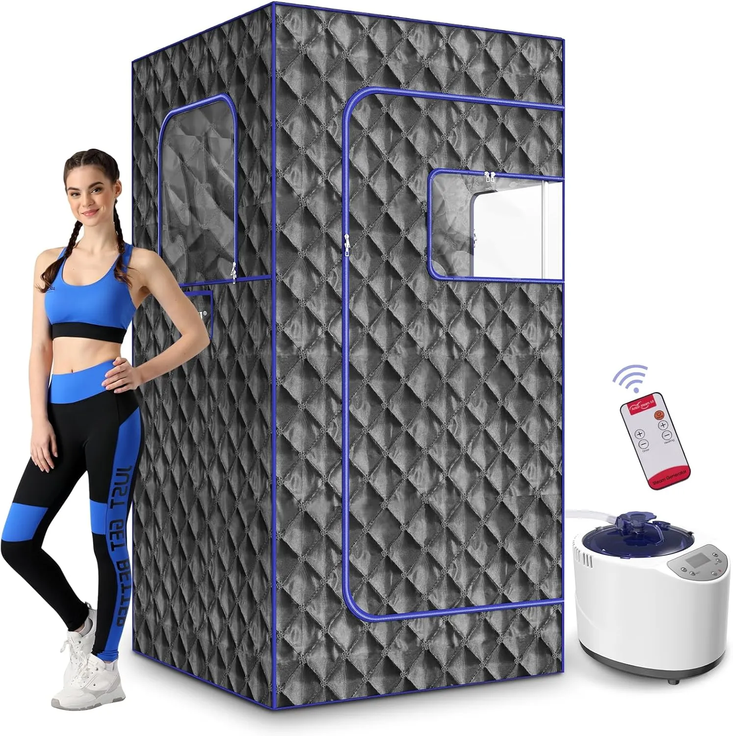 Portable Sauna Box for Home, Portable Steam Sauna, Sauna Tent Sauna Box with 3L 1200W Steamer, 15 Levels, 99 Minute Timer, Full Size Personal Sauna Box for Home Spa Relaxation (32" x 32" x 71")