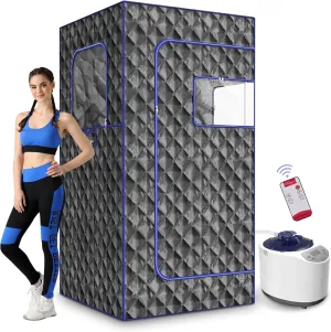 Portable Sauna Box for Home, Portable Steam Sauna, Sauna Tent Sauna Box with 3L 1200W Steamer, 15 Levels, 99 Minute Timer, Full Size Personal Sauna Box for Home Spa Relaxation (32" x 32" x 71")