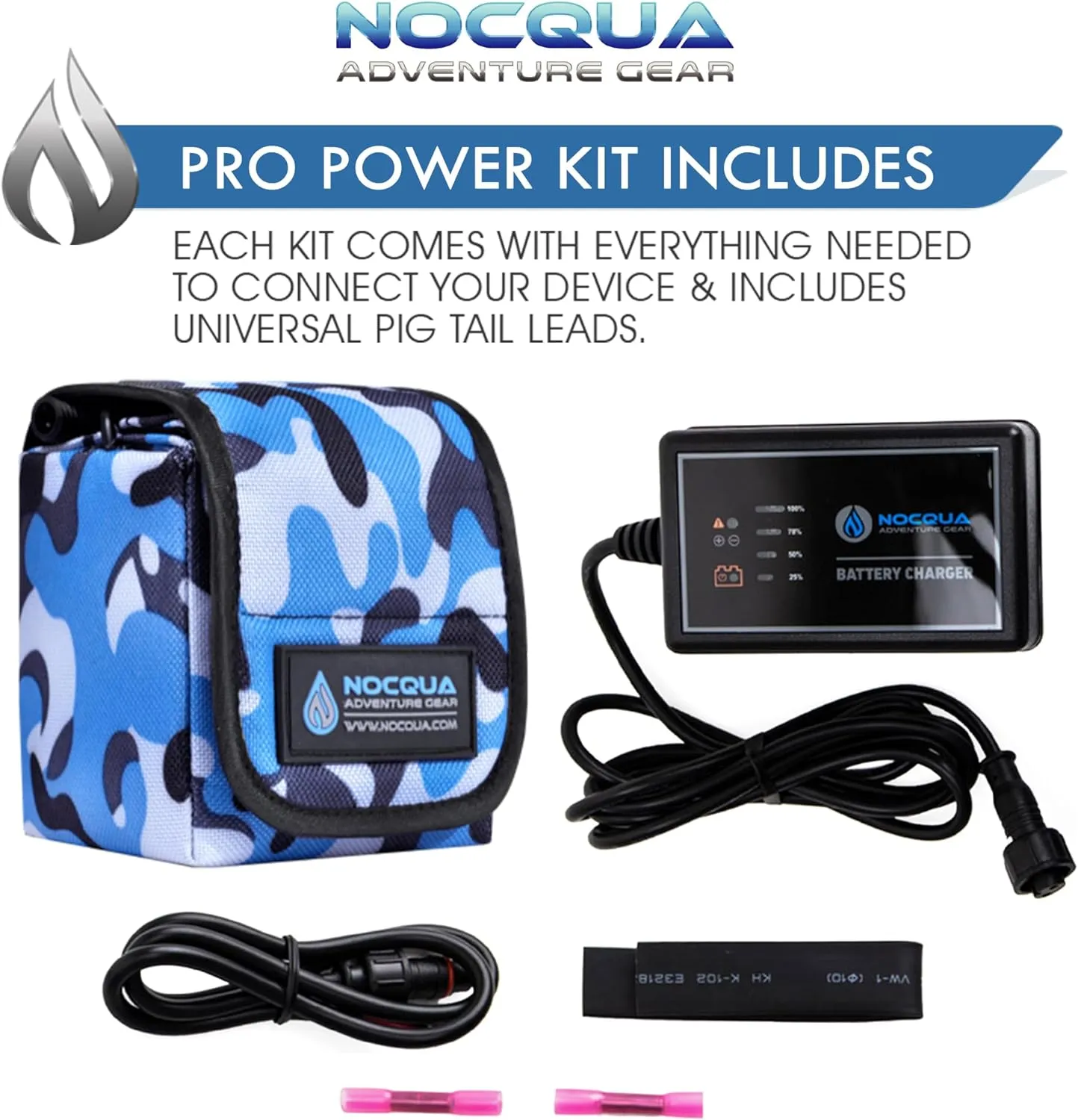 Pro Power Water-Resistant Battery & Charger Kit - Compatible with GPS, Depth & Fish Finders, & Most 12 Volt Electronics