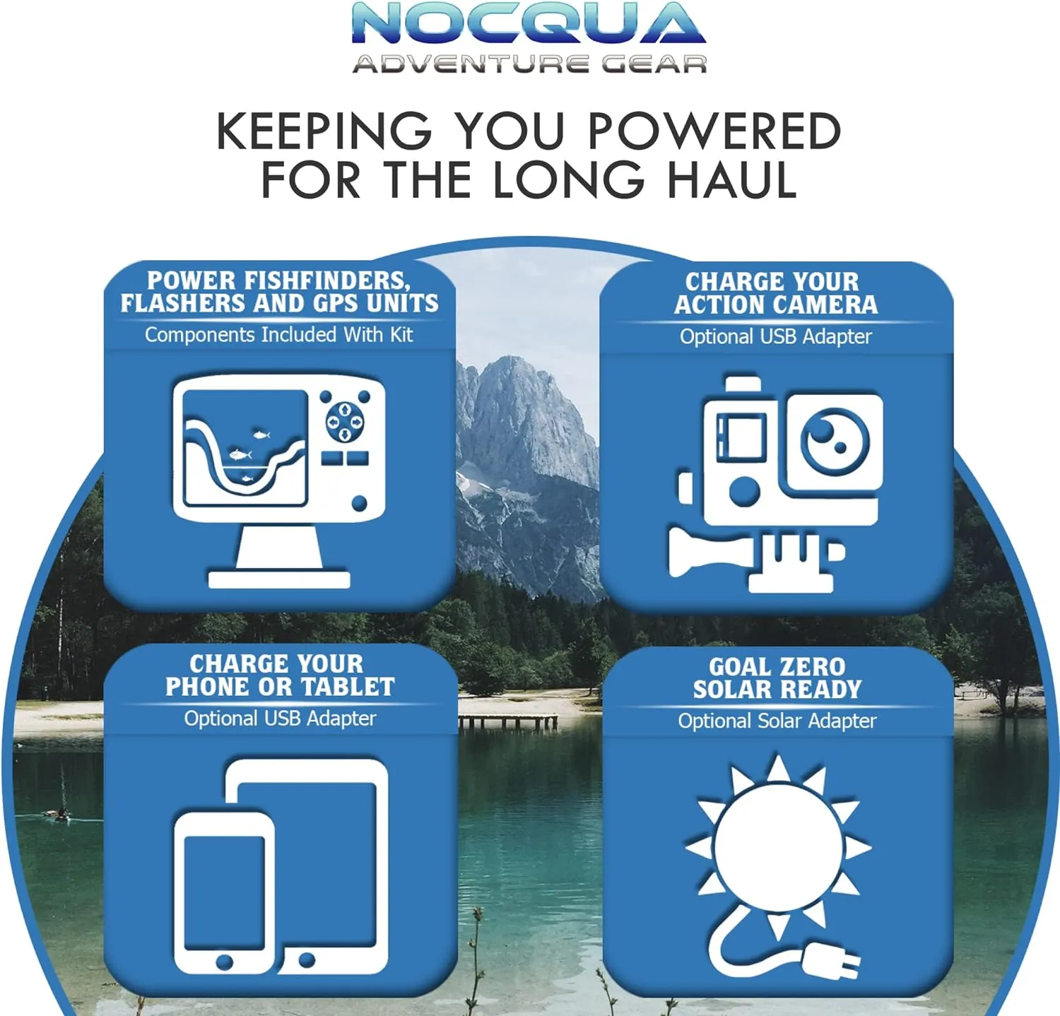 Pro Power Water-Resistant Battery & Charger Kit - Compatible with GPS, Depth & Fish Finders, & Most 12 Volt Electronics