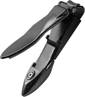 Professional Nail Clippers, Black, Heavy Duty Stainless Steel Toe Nail Clippers with Catcher (Black)