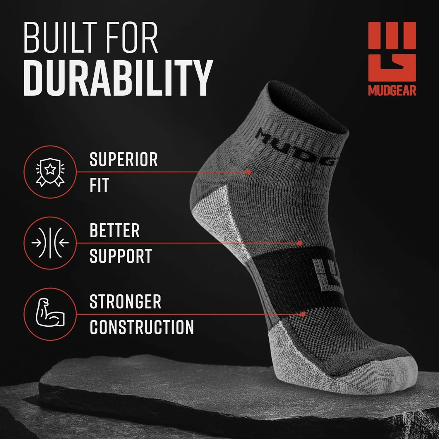 Quarter Crew Trail Socks, Blister-Resistant, Sweat-Resistant & Quick-Drying, Cushioned Footbed, Made in USA, 2-Pack