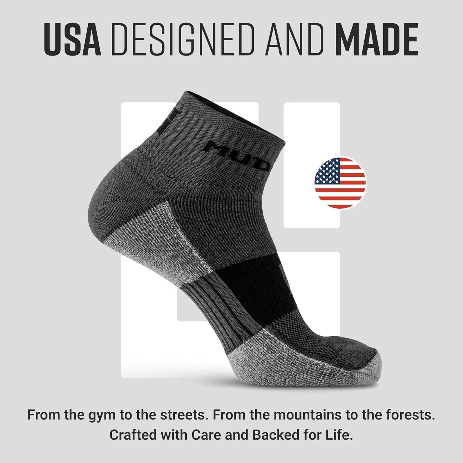 Quarter Crew Trail Socks, Blister-Resistant, Sweat-Resistant & Quick-Drying, Cushioned Footbed, Made in USA, 2-Pack