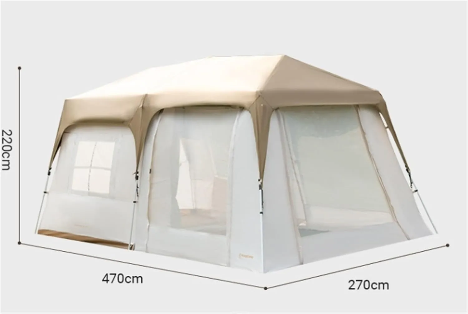 Quick-Open Tunnel Tent Outdoor Camping Overnight Equipment One Bedroom One Living Room Tent