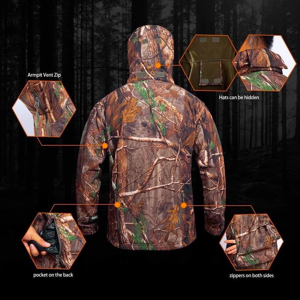 Quiet Hunting Clothes Suit Clothing Gear Camouflage Hoodie Jacket Pants