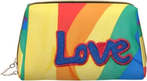 Rainbow Stripes Toiletry Pouch, Travel-Friendly Makeup Organizer For Makeup Brushes, Lipsticks
