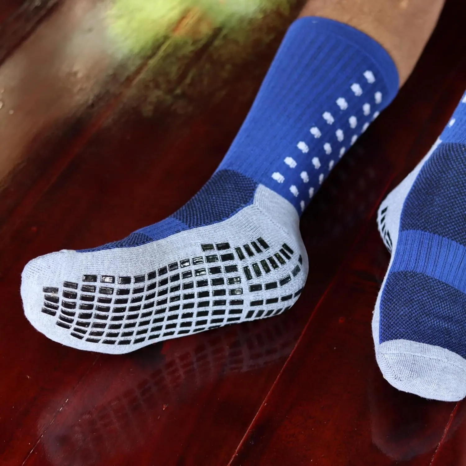 RATIVE Anti Slip Non Skid Ankle and Crew Socks with Grippers for Men Women