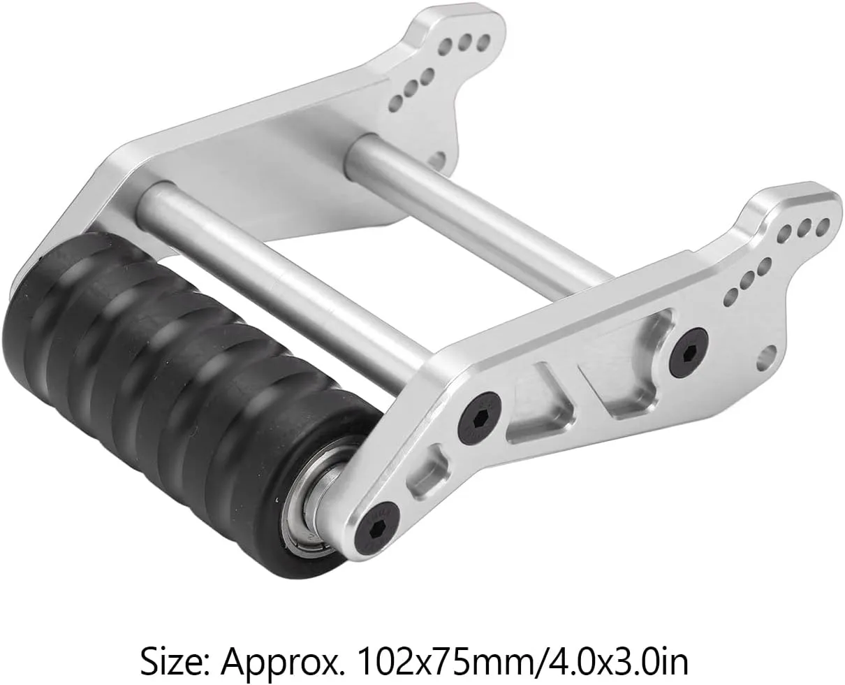 RC Rear HeadUp Wheel, RC Rear Wheelie Bar Assembly Aluminum Alloy Adjustable Wheelie Bar Kit for LOSI LMT Solid AXLE 4WD LOS04022 1/8 Car (Silver)