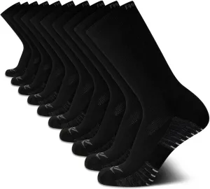 Reebok Men's Crew Socks - 10 Pack Mid-Calf Performance Cushion Comfort Crew Socks - Athletic Socks for Men (6-12.5)