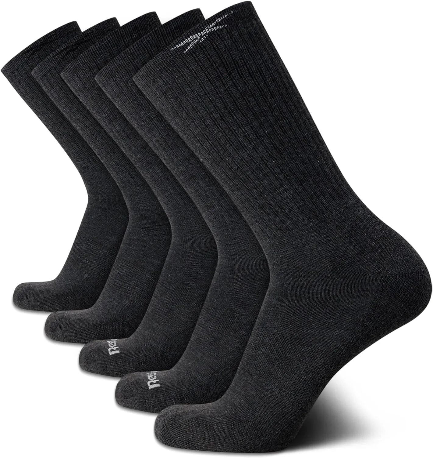 Reebok Men's Crew Socks - 5 Pack Stretch Performance Cushioned High Crew Socks - Arch Support Athletic Socks for Men (6-12.5)