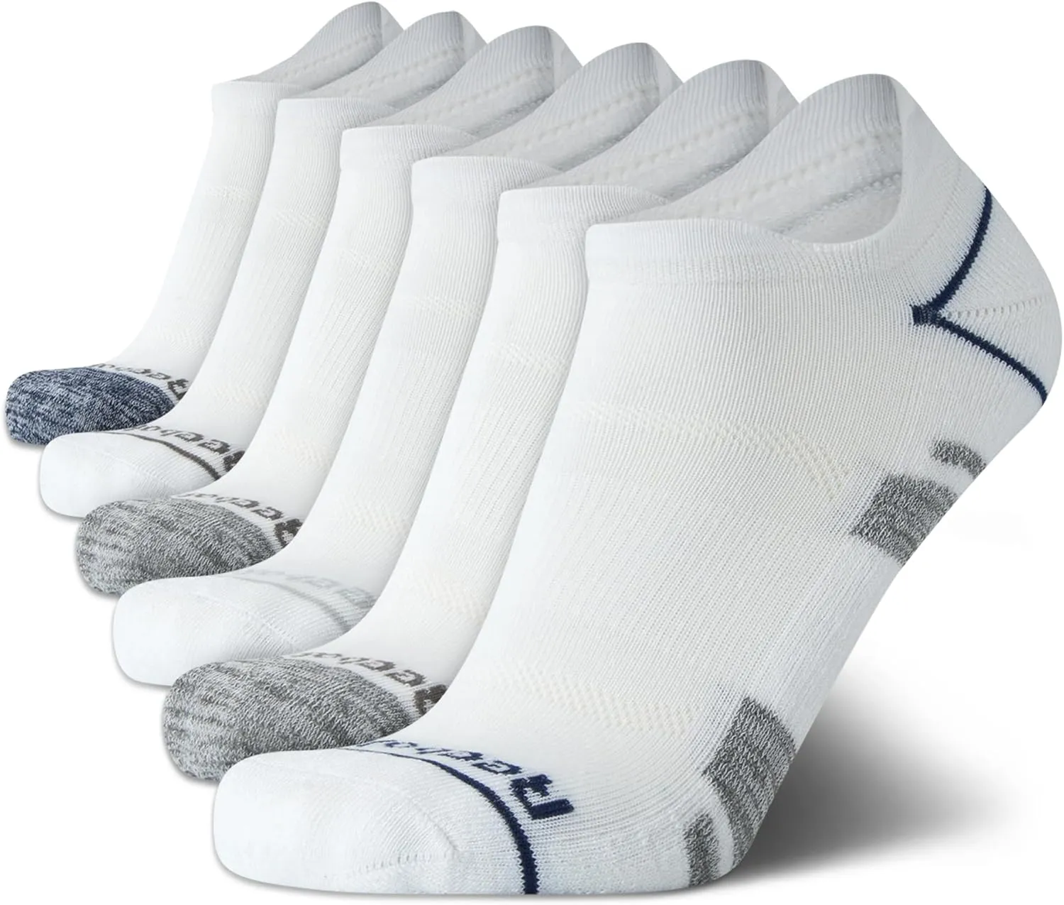 Reebok Men's Low Cut Tab Socks - 6 Pack Soft Comfort Anti-Blister Thick Ankle Athletic No Show (6-12.5)
