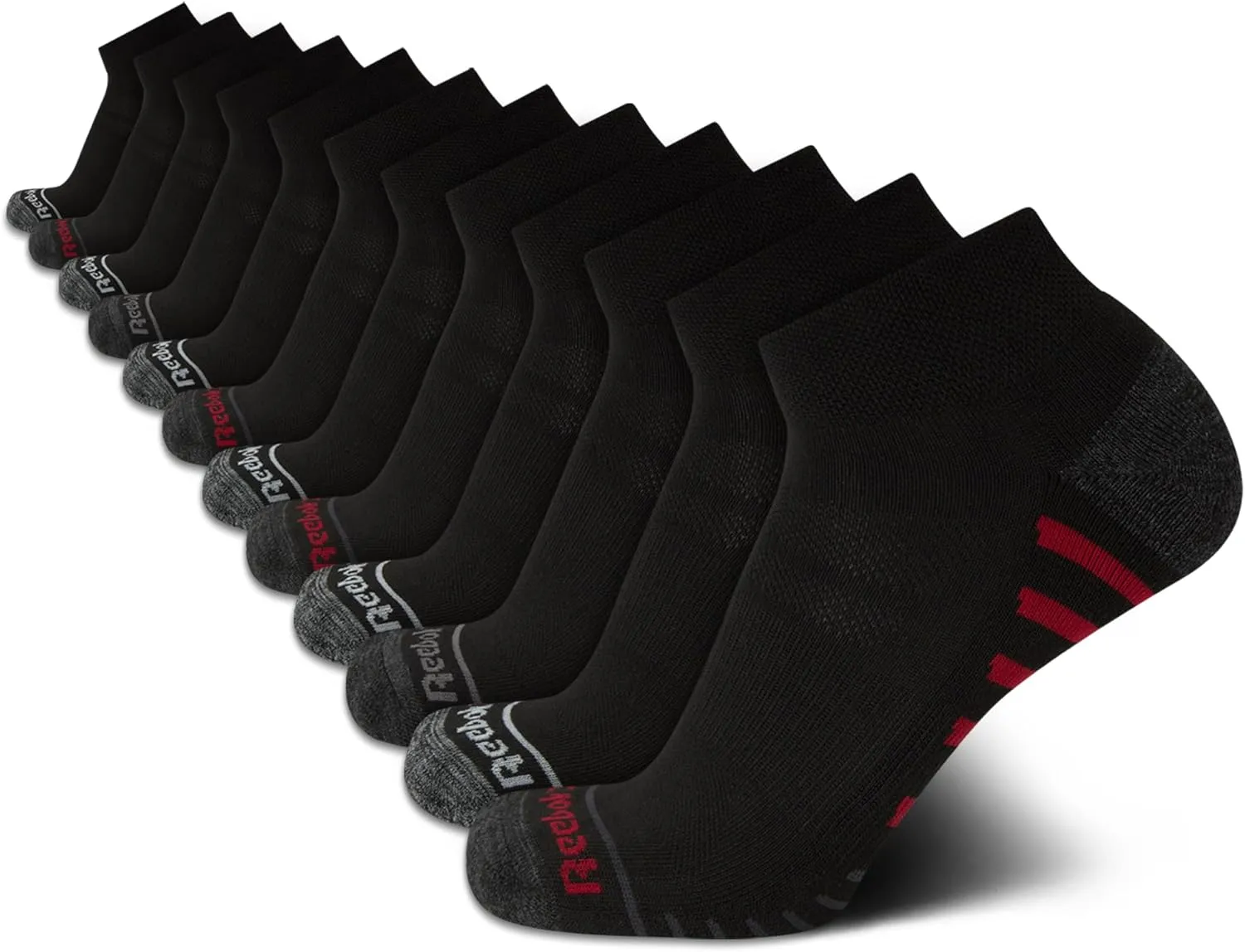 Reebok Men’s Quarter Socks - 12 Pack Soft Performance Quarter Socks for Men - Breathable Men's Athletic Socks (Size: 6-12.5)