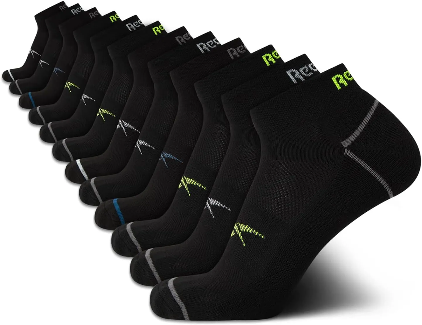 Reebok Men’s Quarter Socks - 12 Pack Soft Performance Quarter Socks for Men - Breathable Men's Athletic Socks (Size: 6-12.5)
