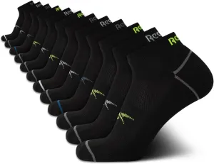 Reebok Men’s Quarter Socks - 12 Pack Soft Performance Quarter Socks for Men - Breathable Men's Athletic Socks (Size: 6-12.5)