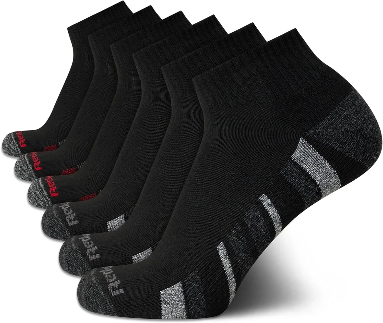 Reebok Men's Quarter Socks - 6 Pack Cushion Quarter Cut Ankle Socks for Men - Breathable Men's Athletic Socks (Size: 6-12.5)