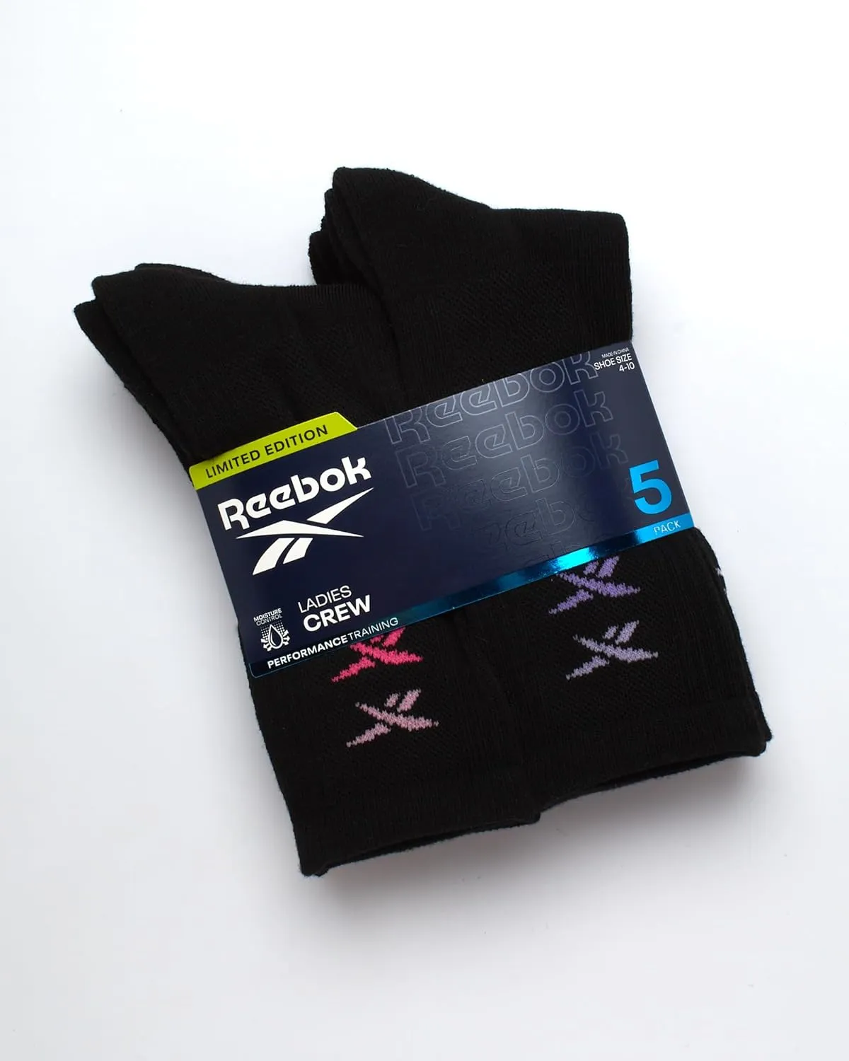 Reebok Womens Crew Socks - 5 Pack Athletic Performance Moisture-Wicking Cushioned Mid Calf Socks for Women (Sizes: 4-10)