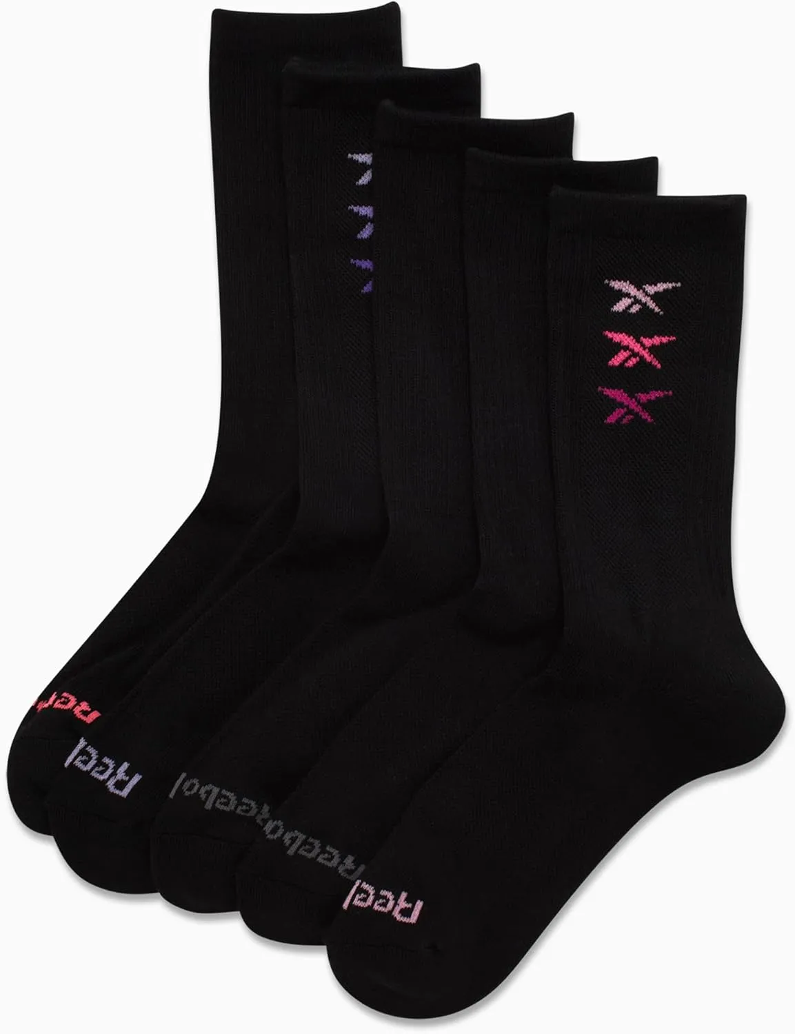 Reebok Womens Crew Socks - 5 Pack Athletic Performance Moisture-Wicking Cushioned Mid Calf Socks for Women (Sizes: 4-10)