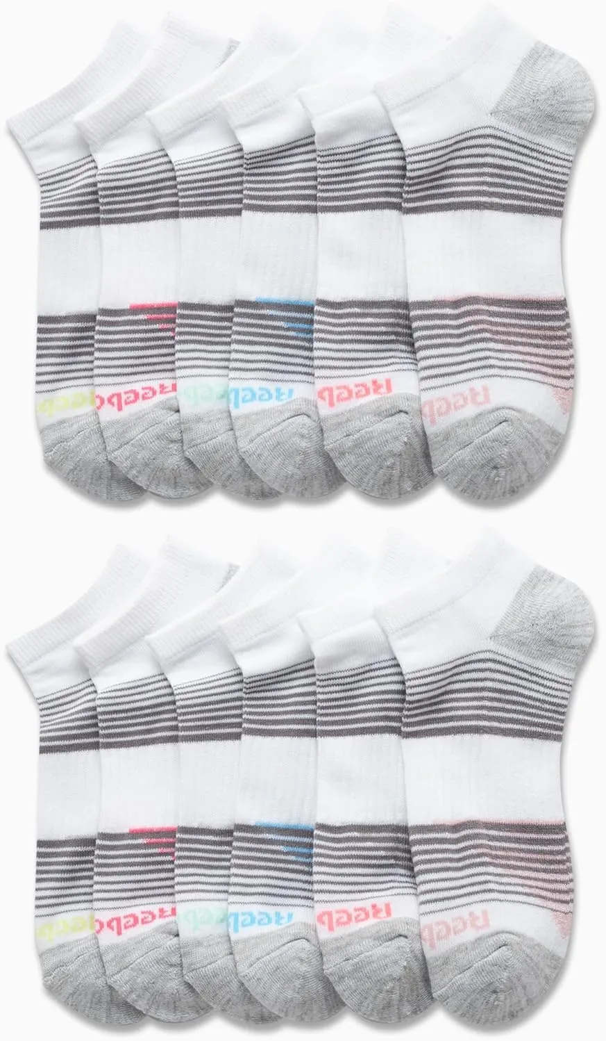 Reebok Women's Low Cut Socks - 12 Pack Performance Cushioned Comfort No Show Socks - Athletic Socks for Women (4-10)