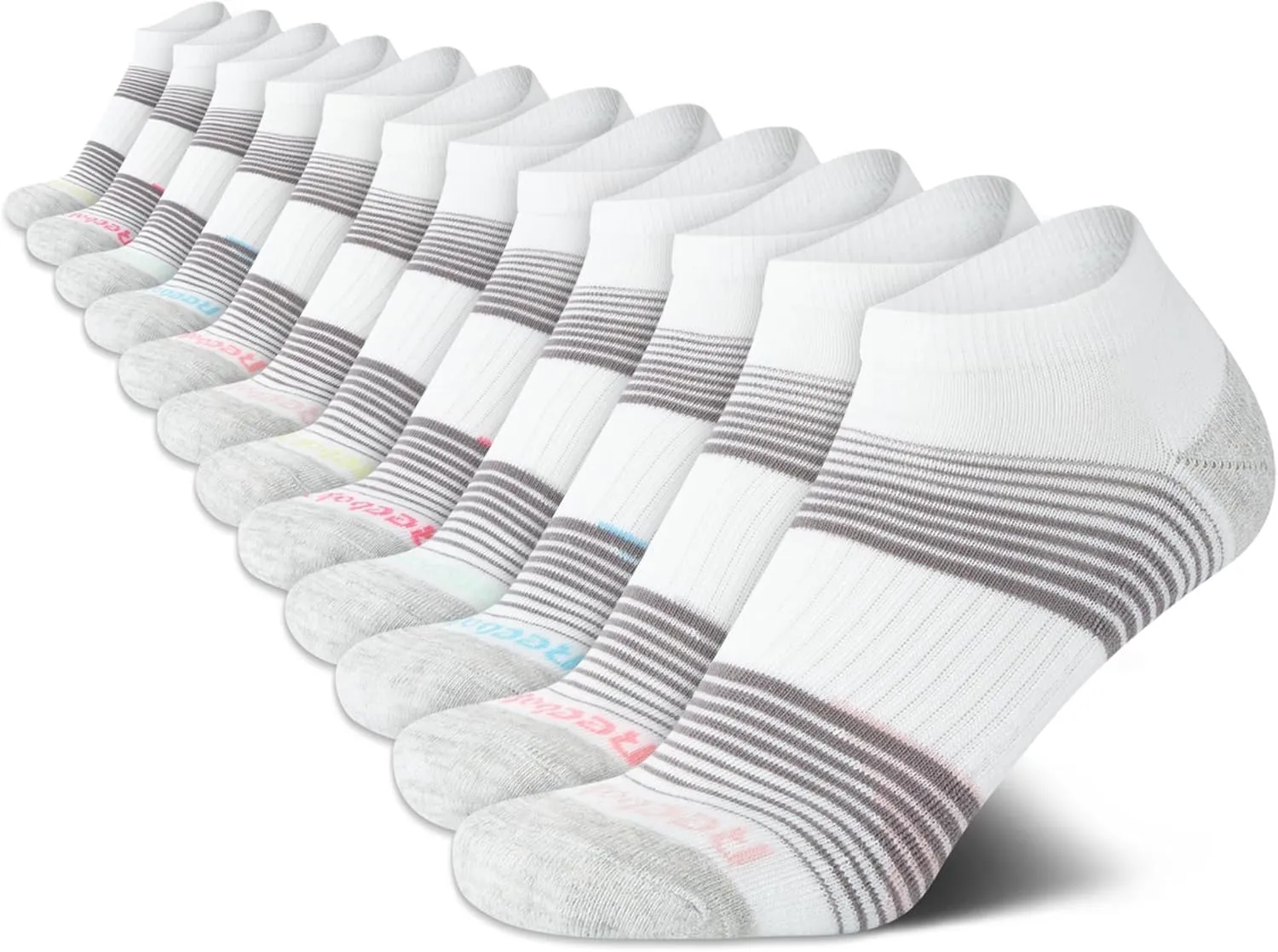 Reebok Women's Low Cut Socks - 12 Pack Performance Cushioned Comfort No Show Socks - Athletic Socks for Women (4-10)