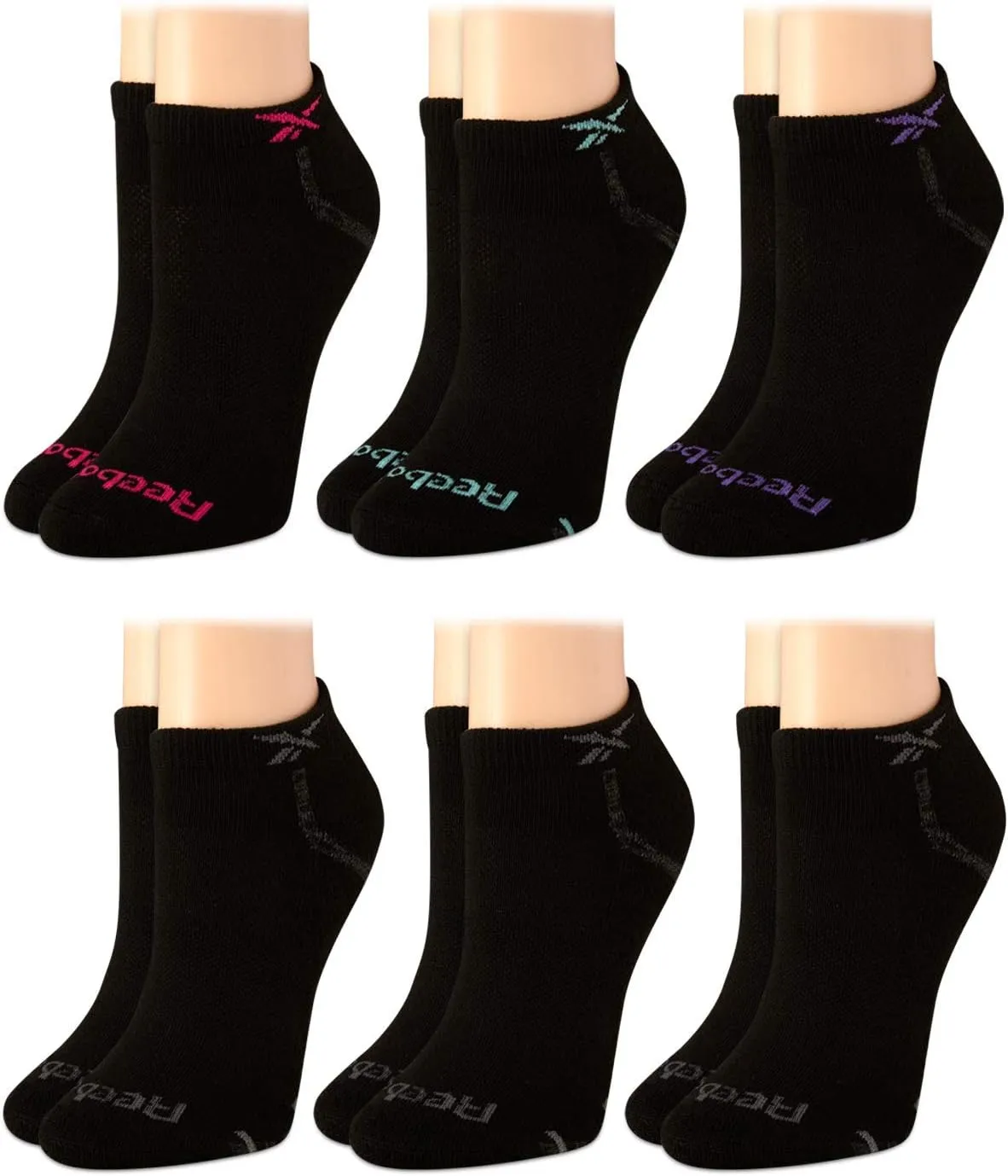 Reebok Women's Low Cut Socks - 6 Pack Performance Cushion Comfort No Show Socks - Breathable Athletic Socks for Women (4-10)
