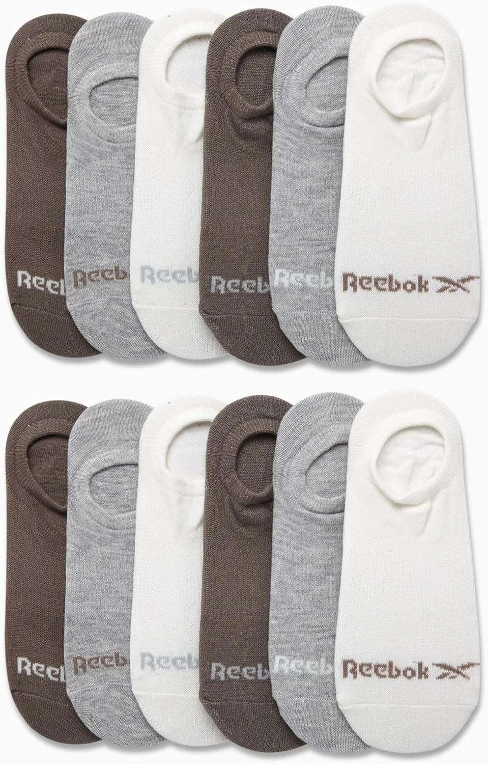 Reebok Women's No Show Performance Liner Socks with Heel Grip (12 Pack)