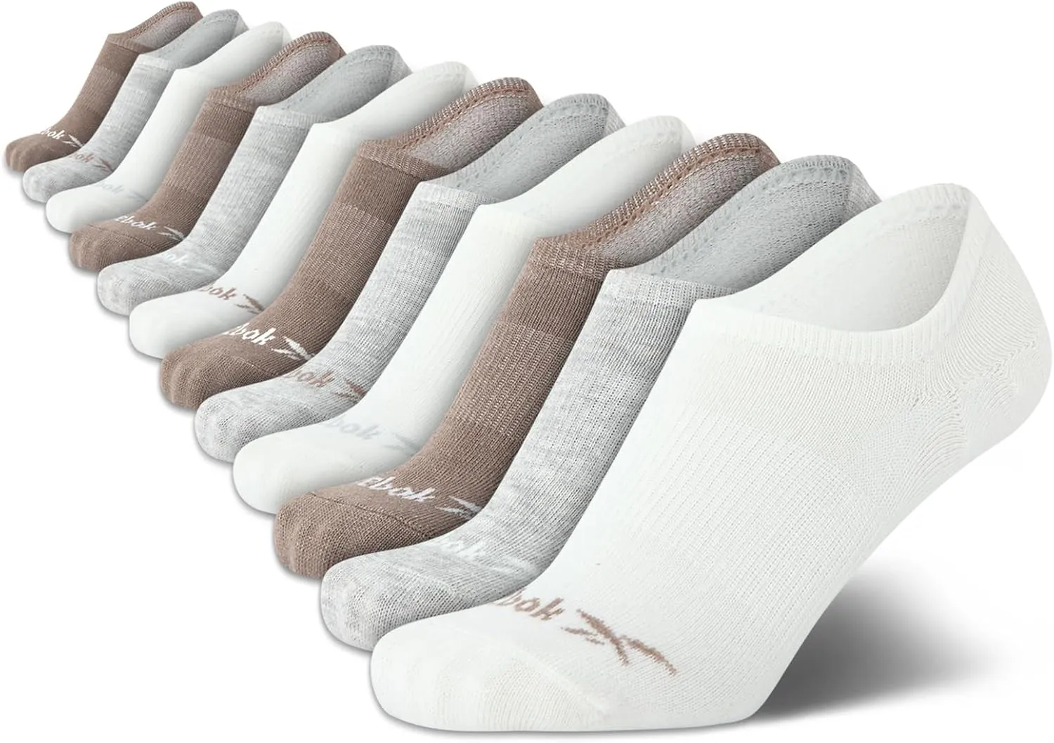 Reebok Women's No Show Performance Liner Socks with Heel Grip (12 Pack)