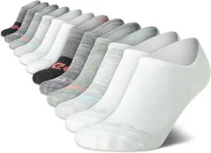 Reebok Women's No Show Performance Liner Socks with Heel Grip (12 Pack)
