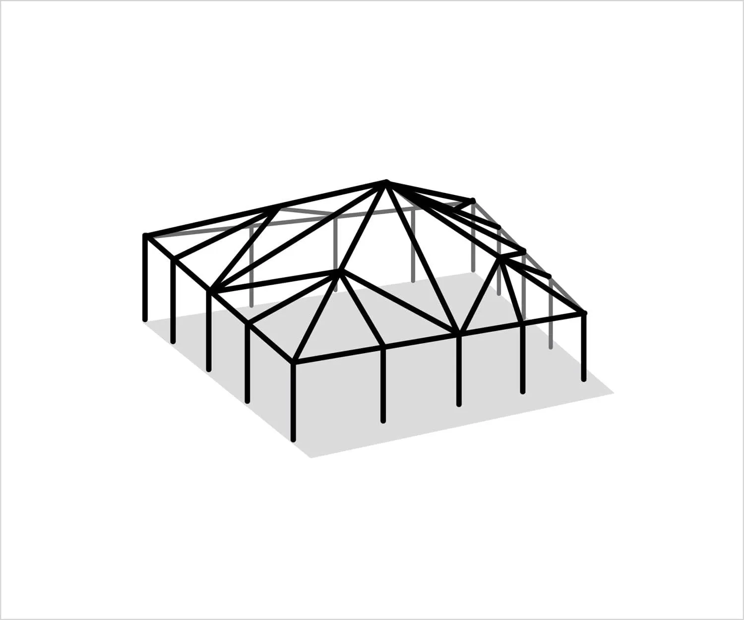 Replacement 40' x 40' Aluminum Tent Frame for West Coast Frame Tents