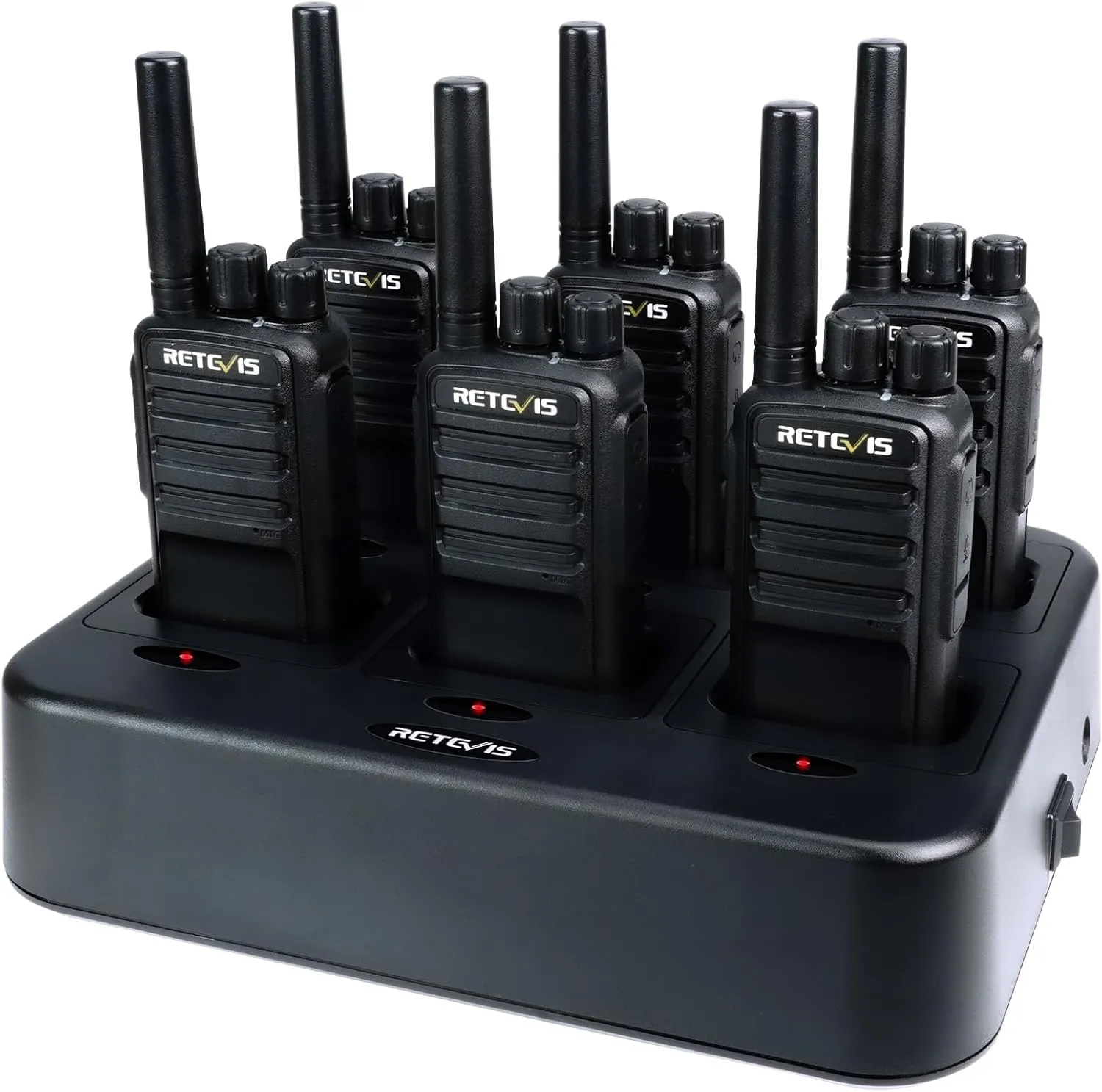 Retevis NR10 Walkie Talkie Long Range,Noise Canceling Portable FRS Two-Way Radios,with 6 Way Multi Gang Charger,VOX Handsfree,Heavy Duty 2 Way Radio 6 Pack for Daycare Workshop Sawmill Animal Hospital