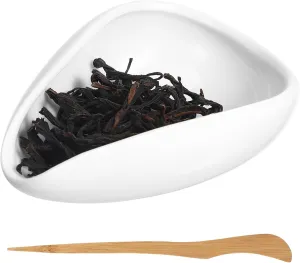 Retro Tea Shovel Porcelain Chahe Tea Vessel Tea Needle Set Coffee Beans Dosing Cup Chinese Tea Scoop Kongfu Tea Spoon Retro Loose Leaf Tea Presentation Tool Tea Stirrers Holder