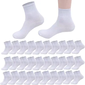 RICHBULL 30 Pairs of Thin Crew Socks for Men & Women - Breathable Casual Socks in Bulk - Moisture-Wicking Socks Wholesale