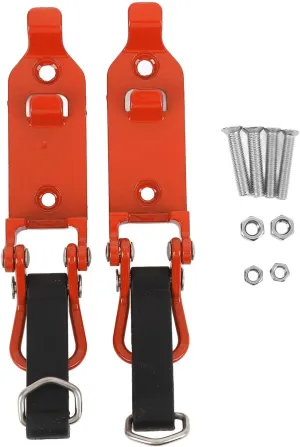 Roof Rack Shovel Holders, Folding Hinge Roof Rack Shovel Holder, Heavy Duty Metal Rubber Clamp Mounting Kit for Rack Car Truck Garage, 2 Pcs (Orange)