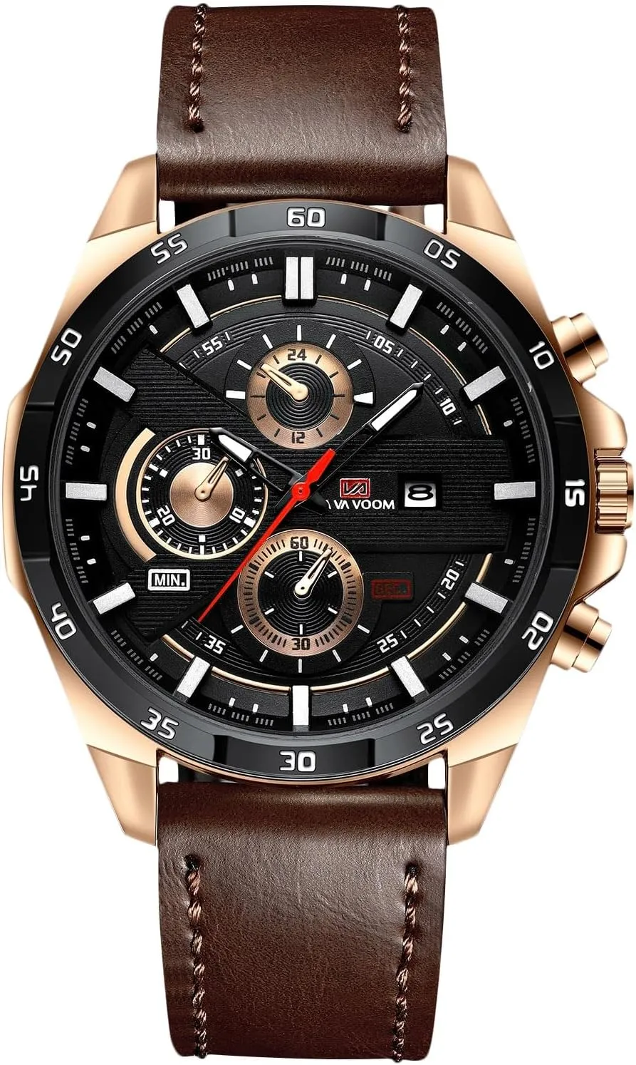 RORIOS Watches Men's Analog Quartz Calender Watch Waterproof Causal Sport Watch with Leather Strap&Stainless Steel Strap Luminous Pointer Wristwatches