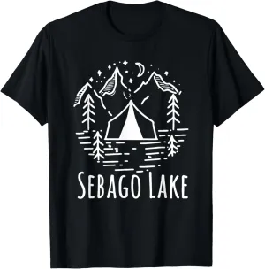 Rustic Mountains Campgound Tent Camping Sebago Lake Maine T-Shirt