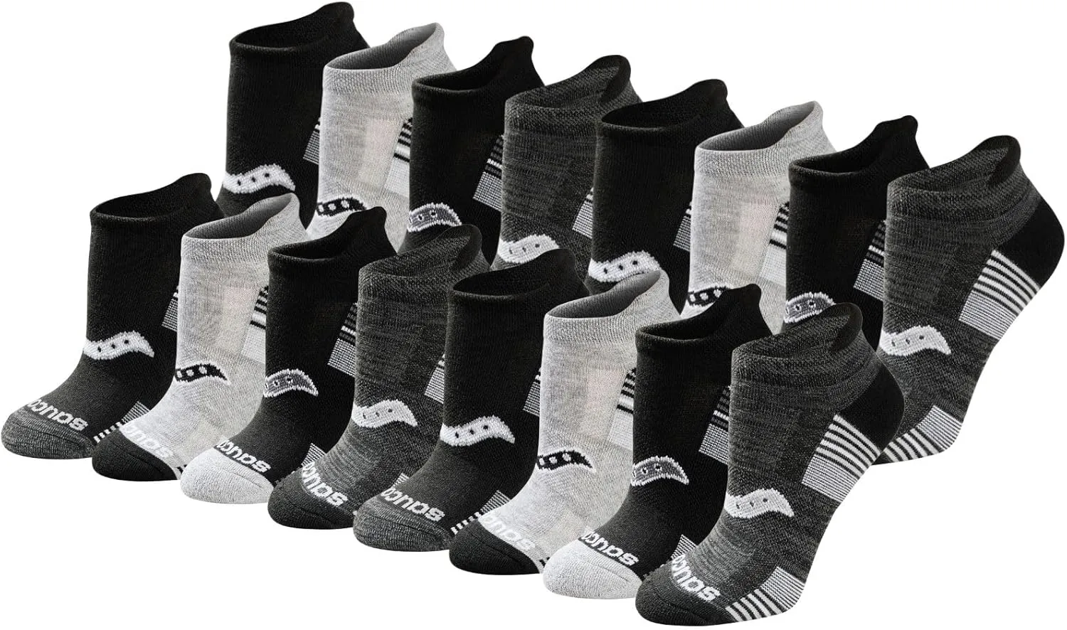 Saucony Women's Rundry Performance Heel Tab Athletic Socks, Available in S-l (8, 16, 24 Pairs)