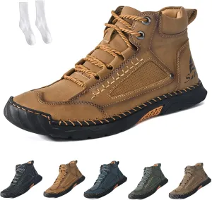 Sawbehind Boots, Men's Comfortable Handmade Leather Boots, Outdoor Leather Boots Wide, Waterproof, Arch Support Shoes