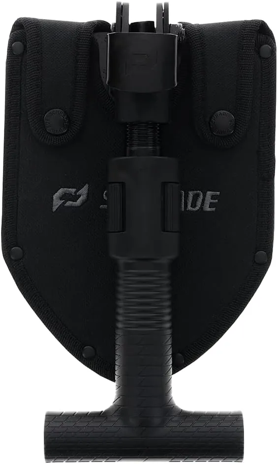 Schrade Delta Class Pay Dirt Shovel 1 lbs with Folding Capabilities, Durable 3Cr Steel, Black Oxide Finish for Outdoor Exploring, Hiking