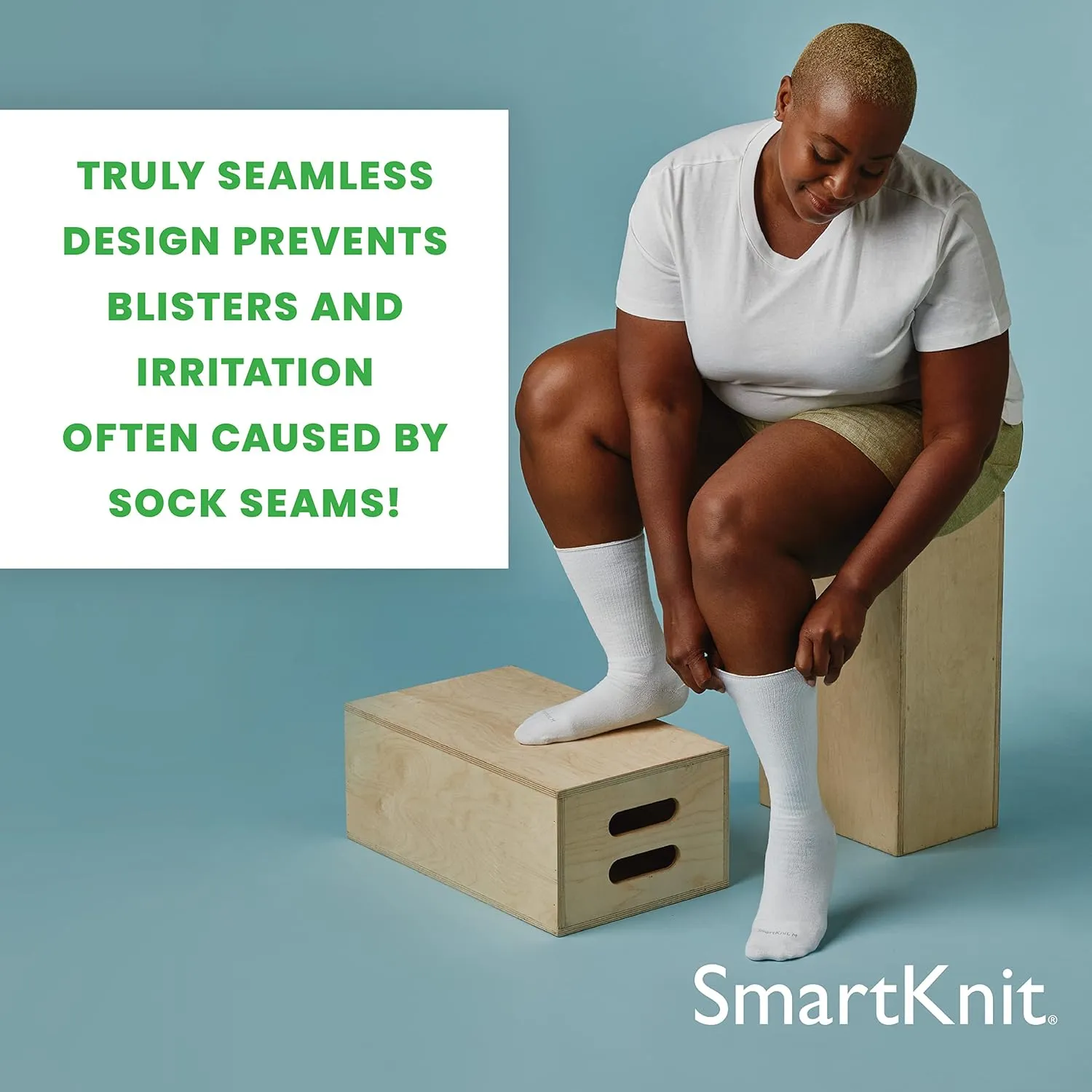 Seamless Crew Socks for Diabetes, Arthritis, or Sensitive Feet, 1 Pair (2 Count)