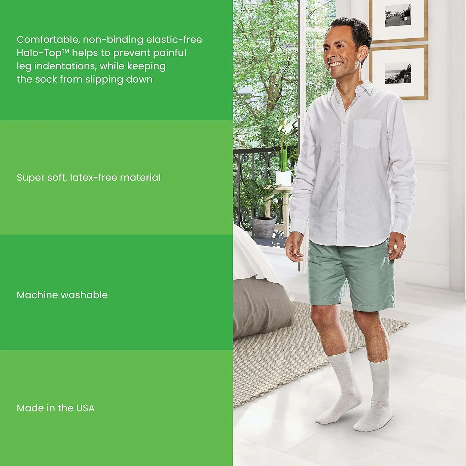 Seamless Crew Socks for Diabetes, Arthritis, or Sensitive Feet, 1 Pair (2 Count)