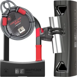 Seatylock Mason Bike U Lock, Locking Cable and Mount Holder Kit - Patented Heavy Duty Anti Theft Diamond Secure ULock - Ultra Security Bicycle Safety Tools for City Electric Mountain Bikes and Scooter