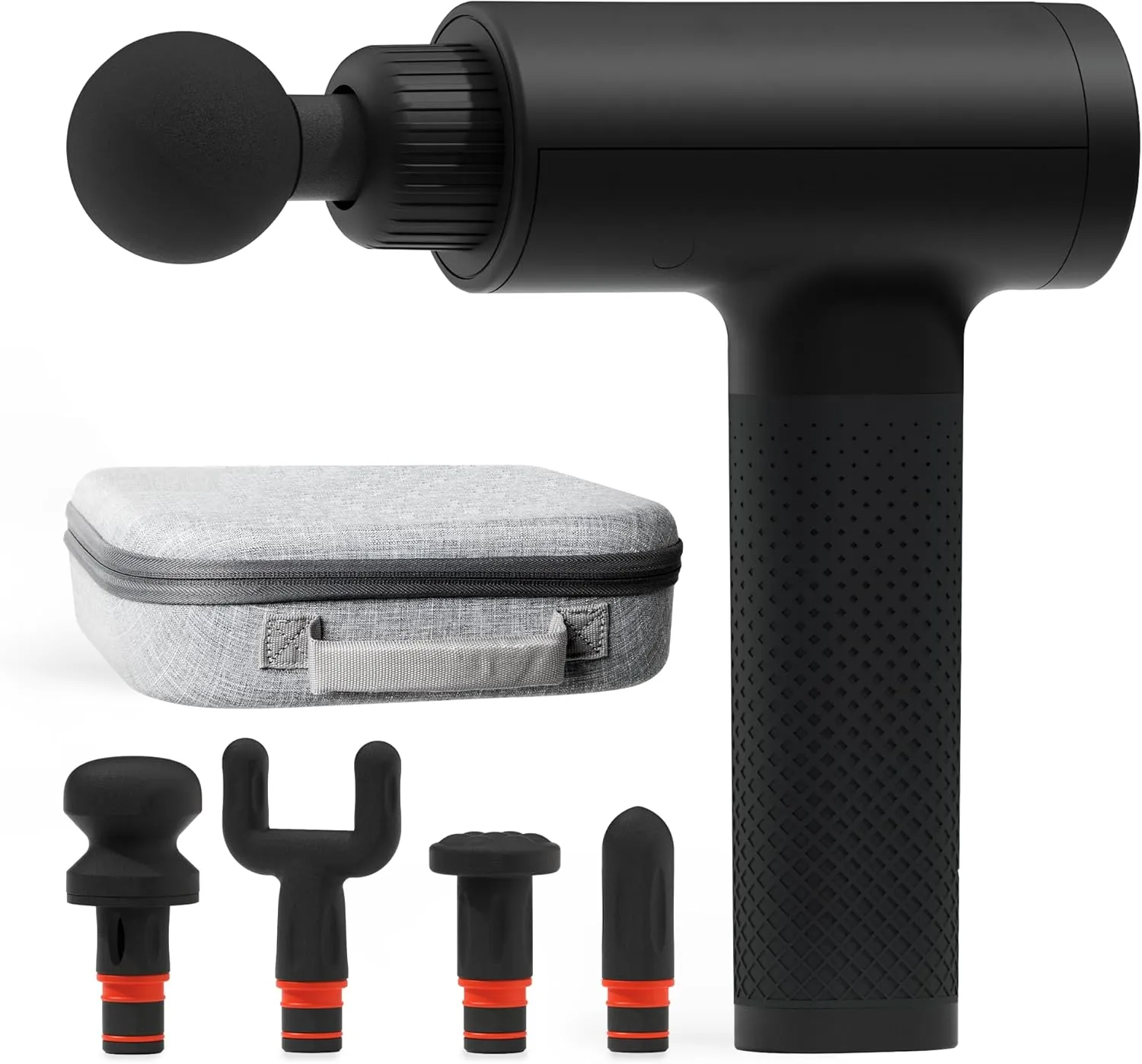 Sharper Image Powerboost Massage Gun – Targeted Muscle Recovery & Pain Relief | Quiet, Ergonomic Deep Tissue Massager | 5 Versatile Attachments & 6 Adjustable Speeds | FSA/HSA Eligible – Black