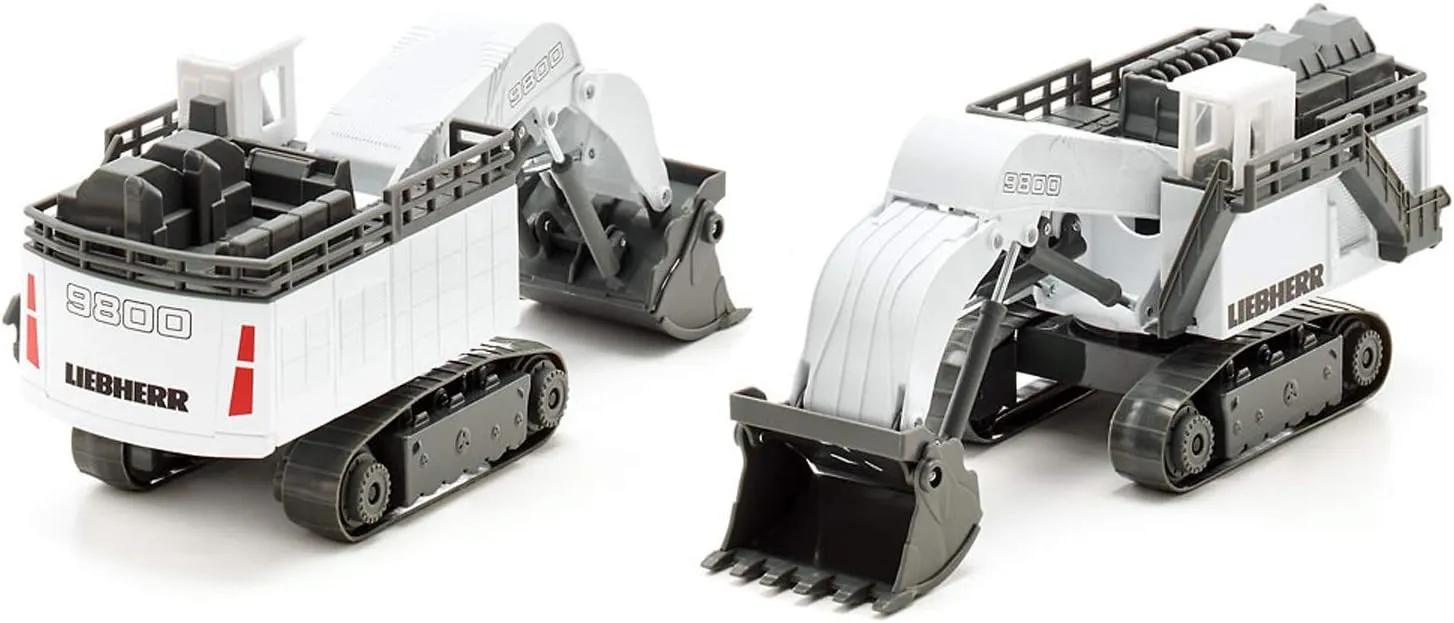 Siku 1798, Liebherr R9800 Mining Excavator, 1:87, Metal/Plastic, White, Functional Folding Shovel