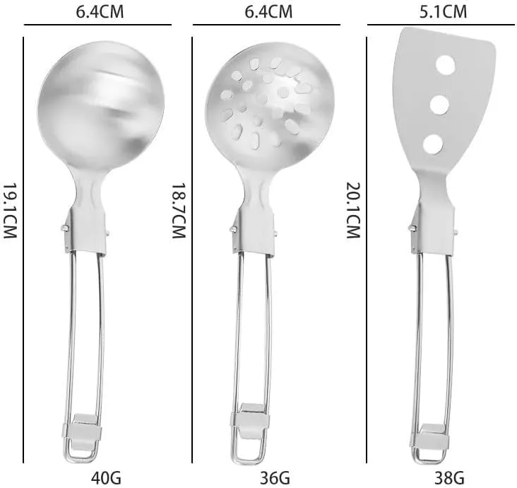 Silverware Flatware Cutlery Set, 6/24/36/48/60/72 Pcs 304 Stainless Steel Portable Kitchen Utensils Outdoor Picnic Camping Cooking Shovel Pot Shovel Soup Spoon Multifunctional Folding Dining