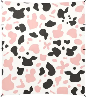 Simple Cow-Print Pattern Vector Illustration on A White Background Foldable Beach Tent UPF50  Easy Setup Portable Sunshade with Sandbags, Sand Shovel, Poles for Camping, Picnics, Backyard