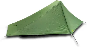 Six Moon Designs Skyscape Scout Green 1 Person Ultralight Tent. 38 oz. Affordable Backpacking, Hiking Tent. Polyurethane Coated 190T Polyester. Trekking Pole Setup. Great 1st Ultralight Camping Tent.