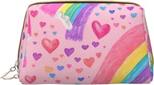 Small Rainbow Toiletry Pouch, Travel-Friendly Makeup Organizer For Makeup Brushes, Lipsticks