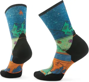 Smartwool Women's Trail Run Targeted Cushion Mountain Print Crew Socks