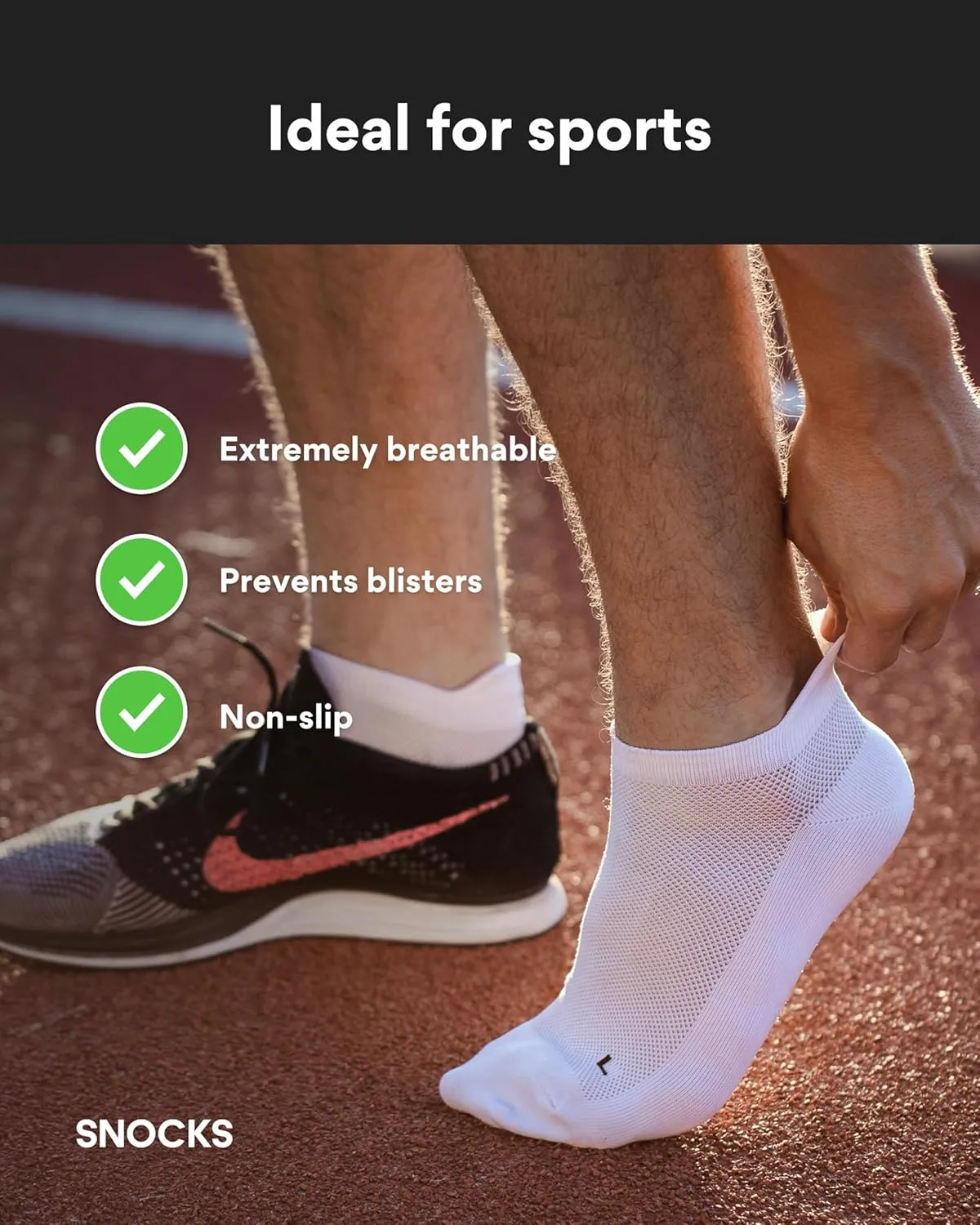 Snocks S-XL 6 Pairs of Running Socks for Men & Women: Running Socks Womens & Workout Socks Mens