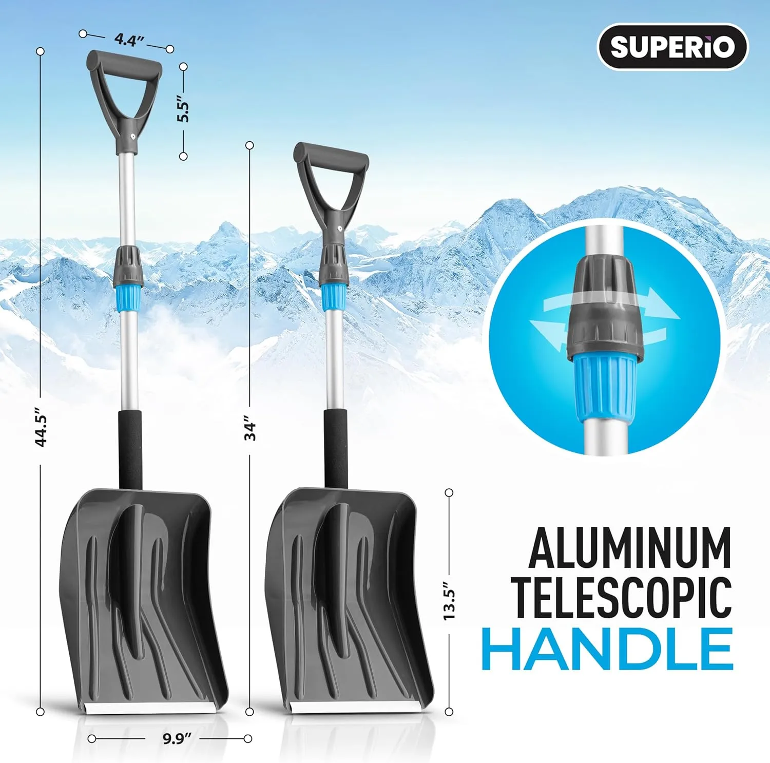 Snow Shovel with Telescopic Handle
